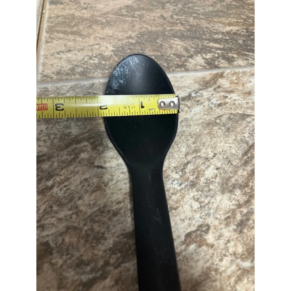 IKEA 17535 Black Nylon Cooking Spoon Made in Sweden Slotted Handle 9.75 inch